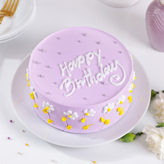 Pastel Purple Floral Cake