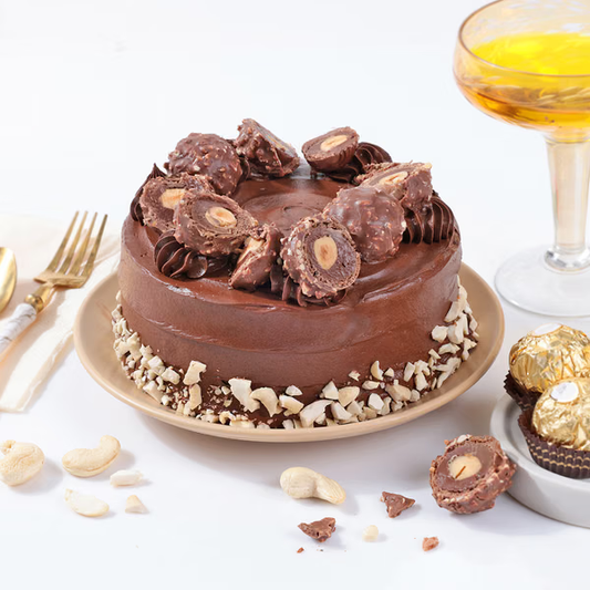 Crunchy Cashews Rocher Cake