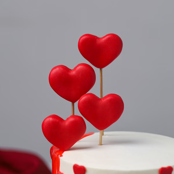 Red Heart Drip Designer Cake