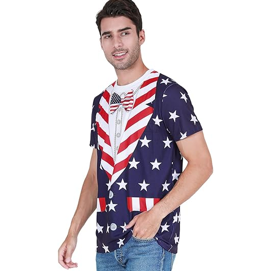 Funny World Men's American Flag