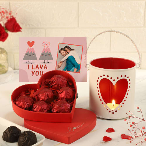 Chocolate Day Gift Box With Lantern And Personalized Card