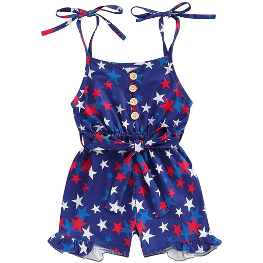 4th of July Outfit Toddler Girl Stars Stripe Flag