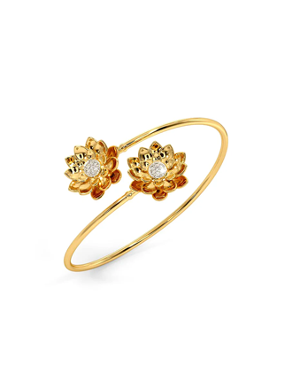 Floral gold bangle