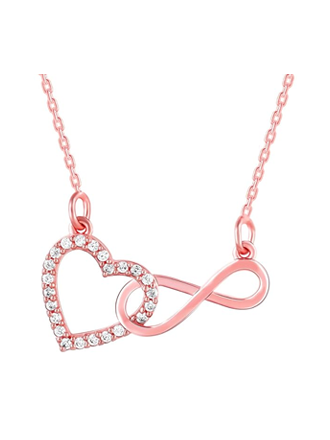 Silver Rose Gold Infinity Pendant
