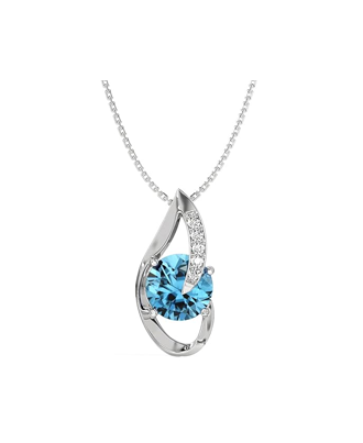 Sterling Silver Sky Blue Eye Pendant
