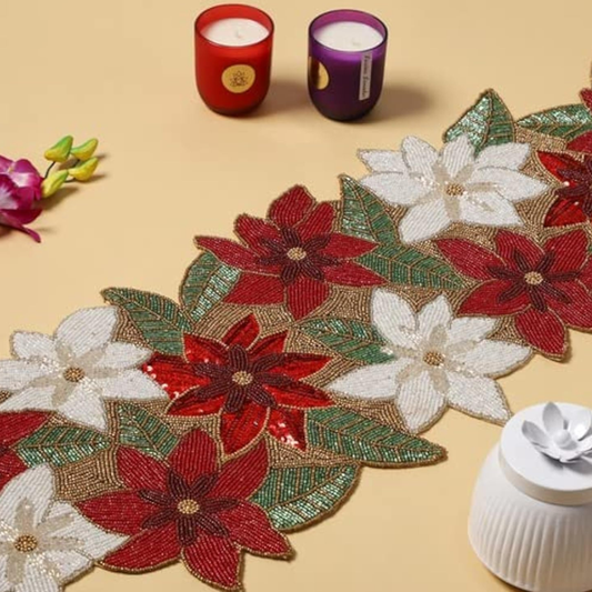 Cotton Beautiful Silver Beaded Table