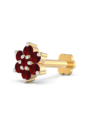 18K Gold Plated Floral Radiance Nose Pin