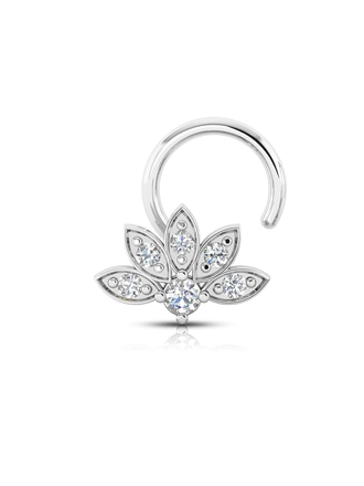 Sterling Silver 18K Gold Plated Lotus Wired Nose Pin
