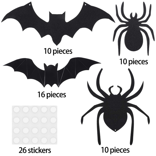 Incrizma Halloween Bat and Spider Wall Decorations