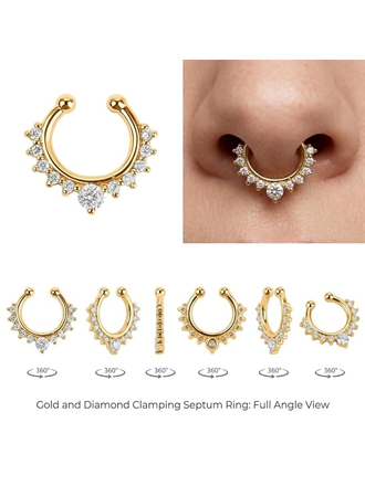 RUVEE Nose & Ear Clip Gold Plated Pin