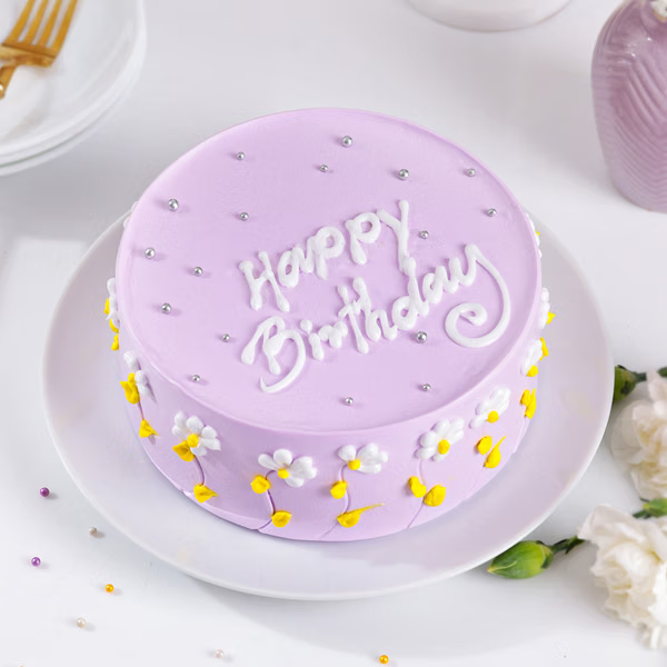 Pastel Purple Floral Cake
