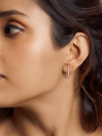 Silver Rose Gold Shining Hoop Earrings
