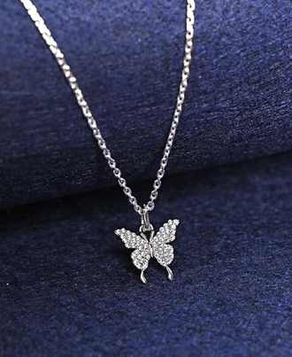 Sterling Silver Fia Butterfly Pendant Earrings Chain
