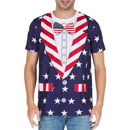 Funny World Men's American Flag