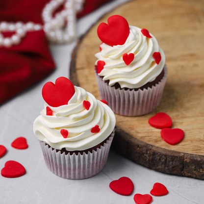 Chocolate Heart Cupcakes - Set Of 4