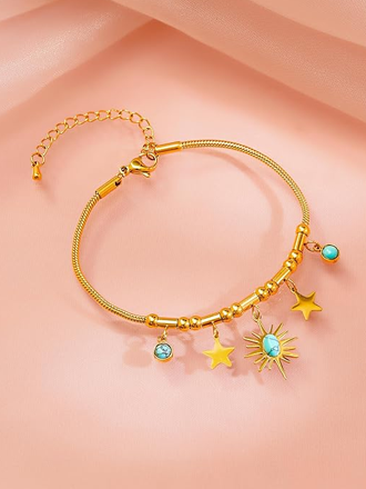 18K Gold Plated Charms Bracelet for Women