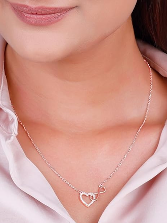 Silver Rose Gold Infinity Pendant