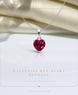 Silver Solitaire Heart Pendant with Chain