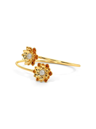 Floral gold bangle