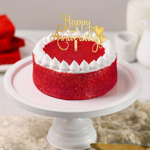 Crimson Love Anniversary Red Velvet Cake
