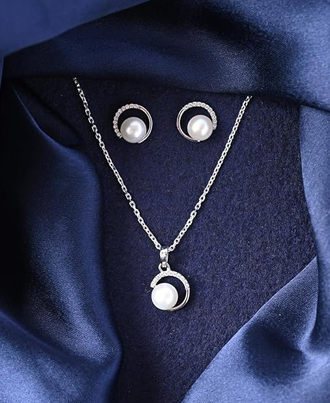 Earrings Chain Necklace Jewellery Set