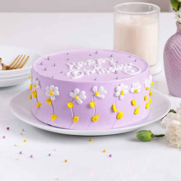 Pastel Purple Floral Cake