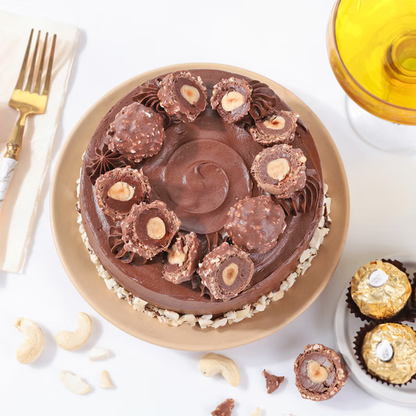 Crunchy Cashews Rocher Cake