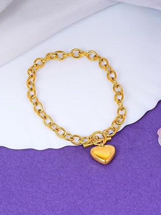 18K Gold Plated Heart Bracelet for Women