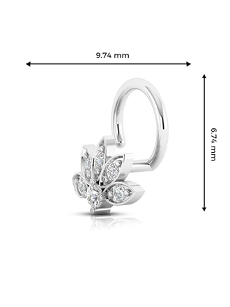 Sterling Silver 18K Gold Plated Lotus Wired Nose Pin