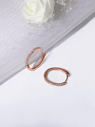 Silver Rose Gold Shining Hoop Earrings