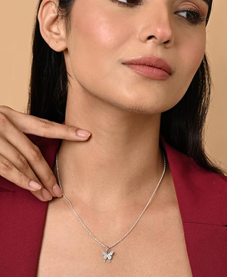 Sterling Silver Fia Butterfly Pendant Earrings Chain