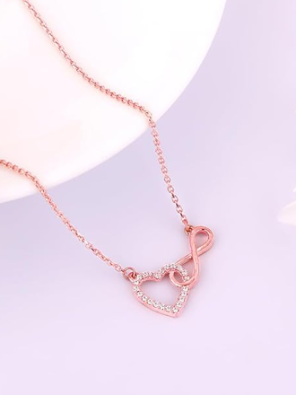 Silver Rose Gold Infinity Pendant