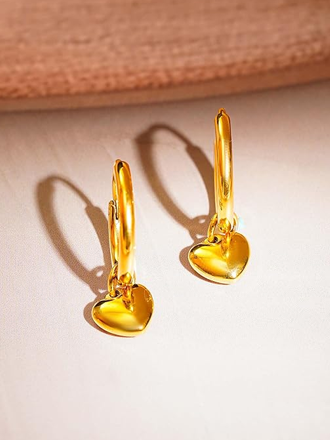 Gold Plated Heart Earrings