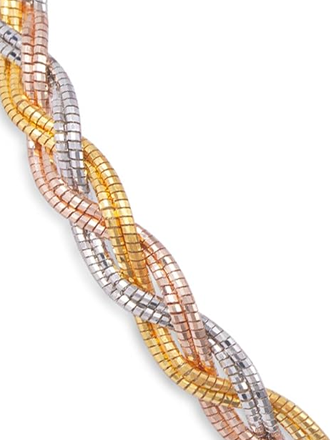 Sterling Silver Modest Triple Tone Chain Bracelet