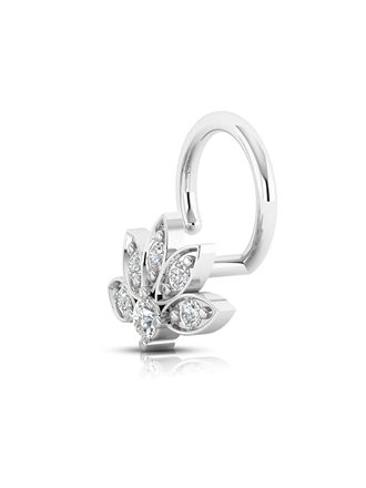 Sterling Silver 18K Gold Plated Lotus Wired Nose Pin