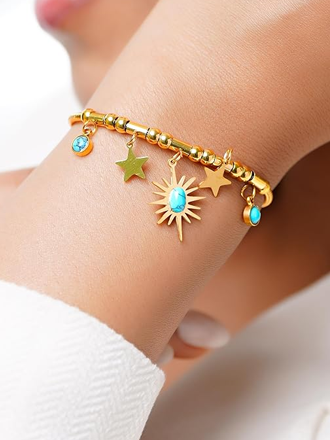18K Gold Plated Charms Bracelet for Women