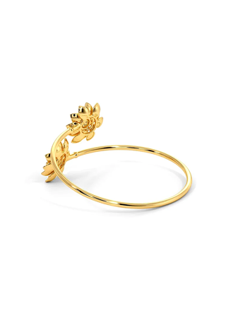 Floral gold bangle