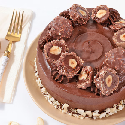Crunchy Cashews Rocher Cake