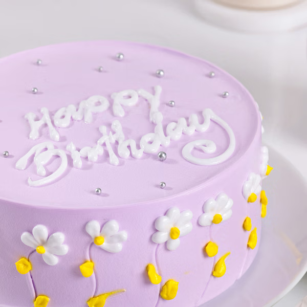 Pastel Purple Floral Cake
