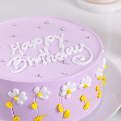 Pastel Purple Floral Cake