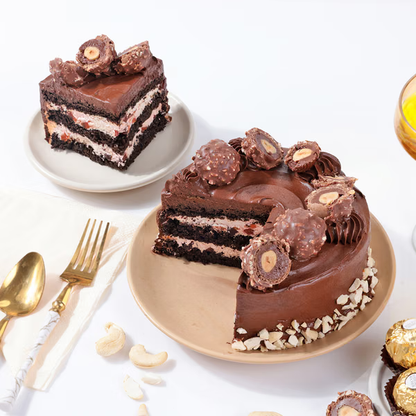 Crunchy Cashews Rocher Cake