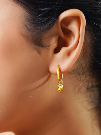 Gold Plated Heart Earrings