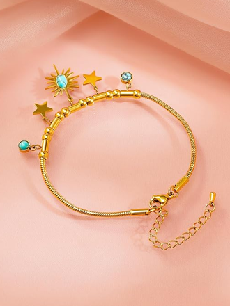 18K Gold Plated Charms Bracelet for Women