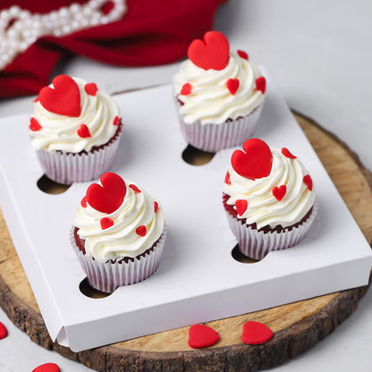 Chocolate Heart Cupcakes - Set Of 4