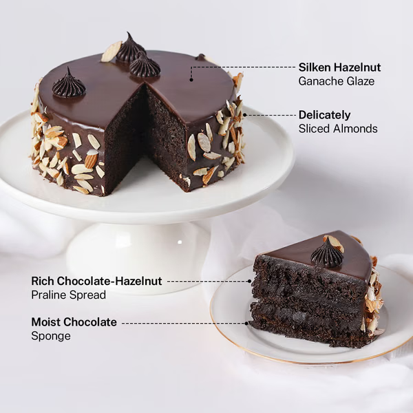 Rich Hazelnut Praline Anniversary Cake