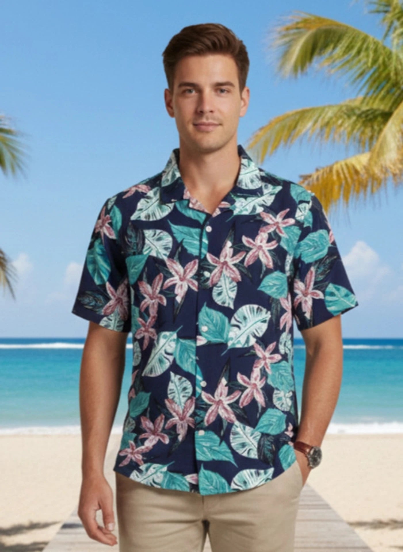 Leriya Fashion Men Regular Fit Printed Slim Collar Casual Shirt