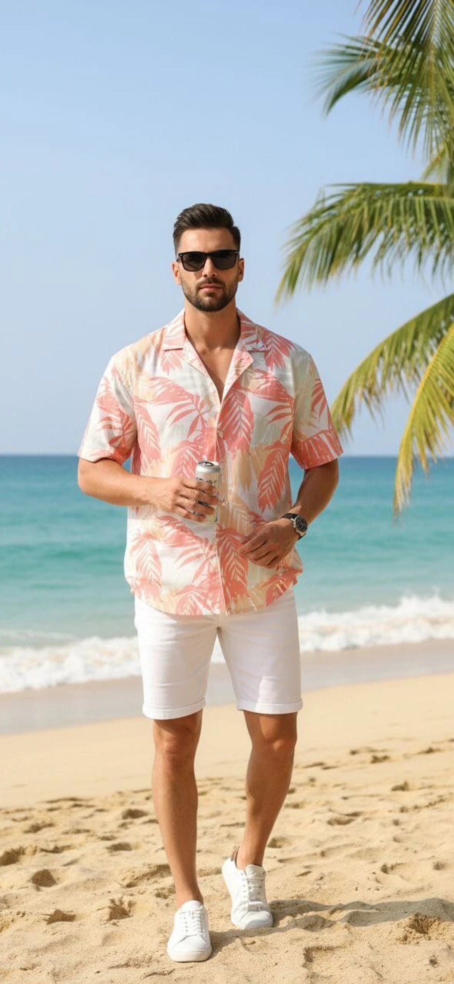 METRONAUT Men Relaxed Fit Fit Floral Print, Printed Lapel Collar Beach Wear Shirt