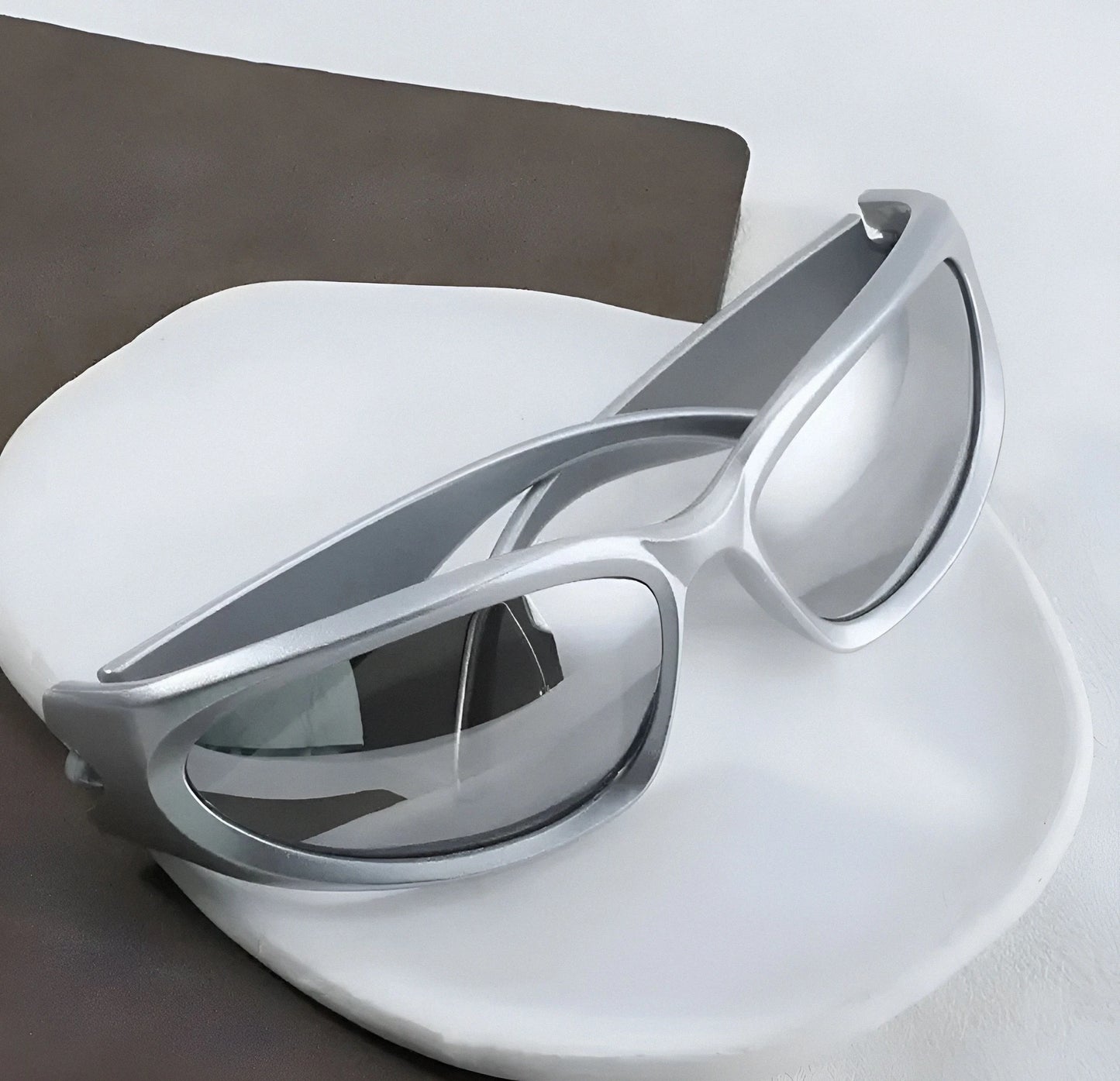 spectaswag UV Protection, Riding Glasses, Others Wrap-around, Shield, Over-sized, Sports Sunglasses (Free Size) (For Men & Women, Silver)